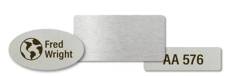 Metal name tags with engraved logo