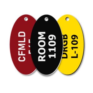 Plastic Oval One Hole Engraved Tags