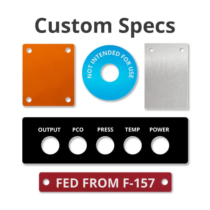 Custom Tags, Custom Name Plates, and Labels from Your Specifications