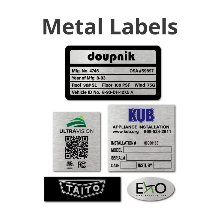 Metal labels, aluminum labels, metal stickers