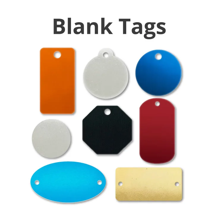 Blank Tags, Engraving Blanks in Aluminum, Brass and Stainless Steel, Bulk Pricing